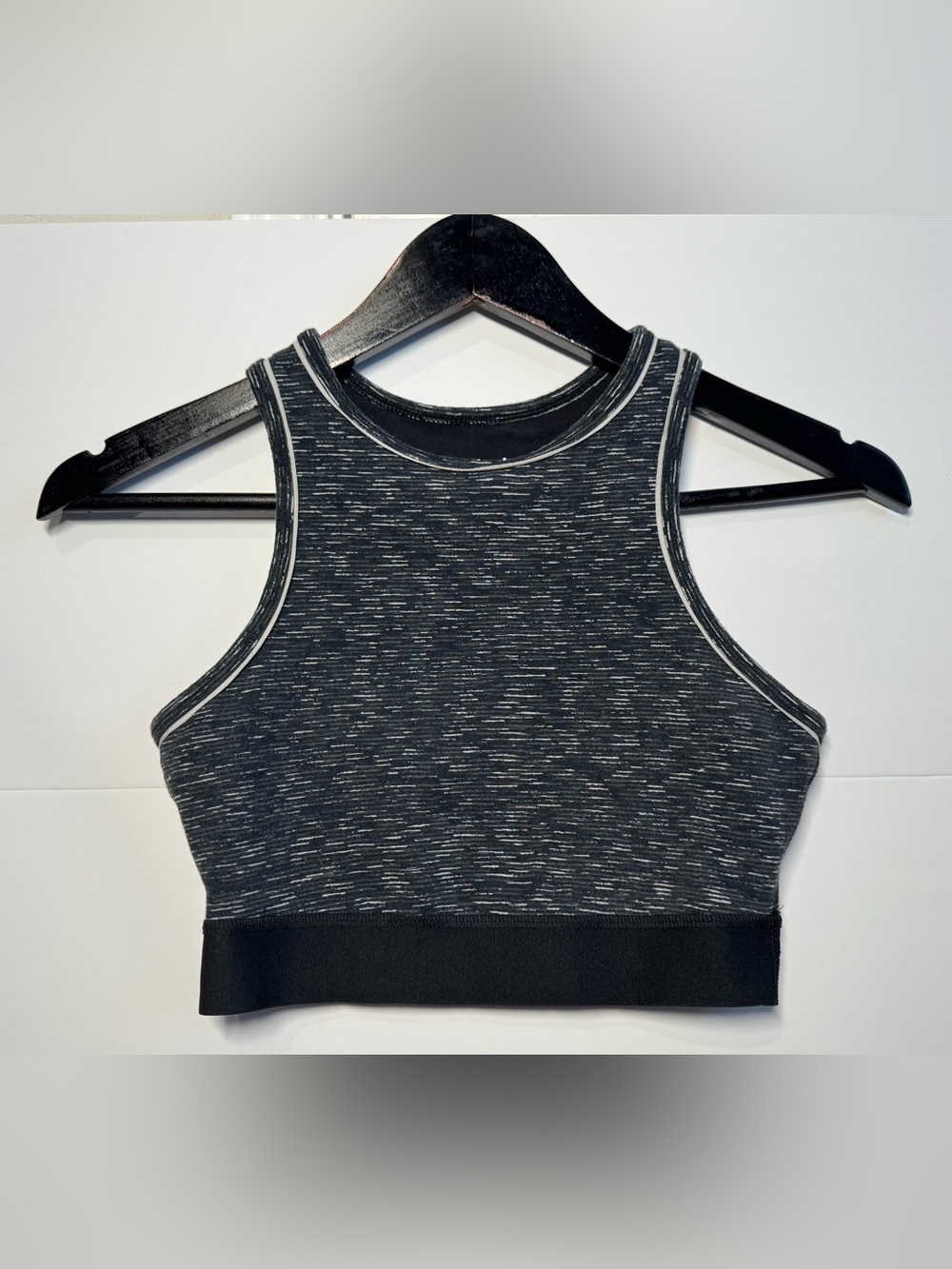 Reebok Black Heathered High-Neck Sports Bra